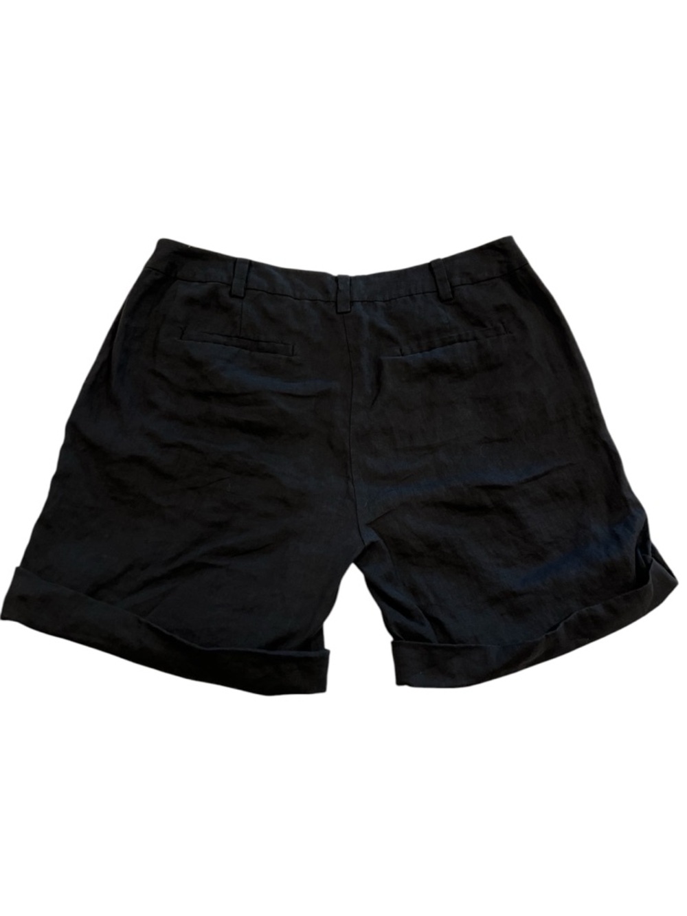 Eileen Fisher Organic Linen Shorts Navy Size 6 NWT - Picture 3 of 11
